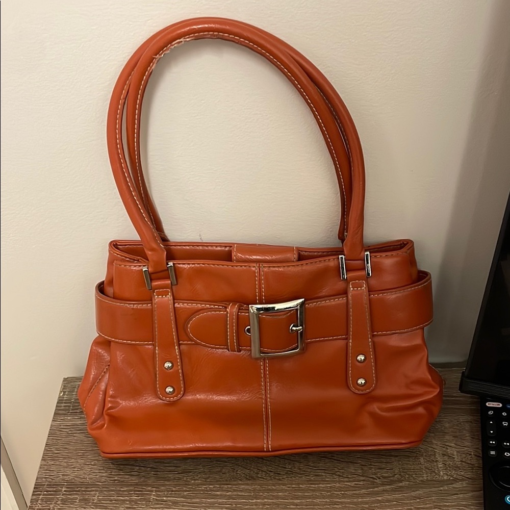 Elegant Orange Leather Handbag